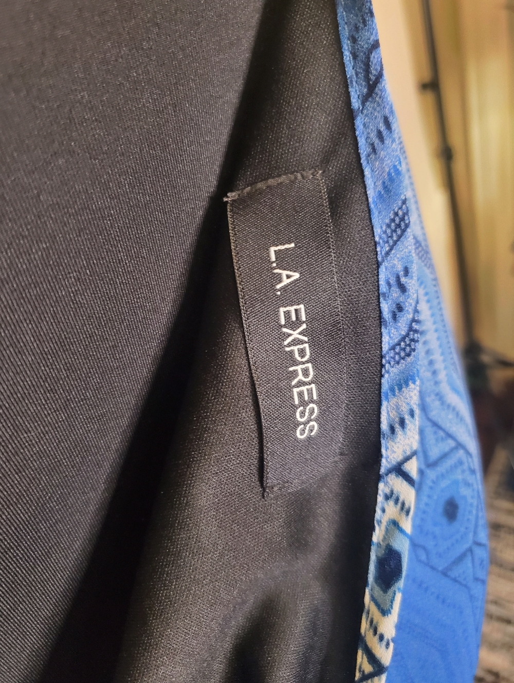 Express Blue Patterned Spaghetti-Strap Maxi Dress - Picture 3 of 4